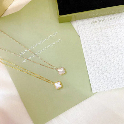 [Riva Jewelry ]CLOVER MINI 9.5MM WHITE MOTHER-OF-PEARL NECKLACE