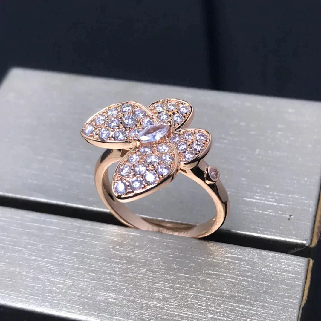 [Riva Jewelry ]BUTTERFLY PINK GOLD DIAMOND RING