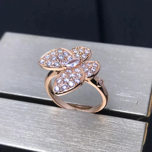[Riva Jewelry ]BUTTERFLY PINK GOLD DIAMOND RING