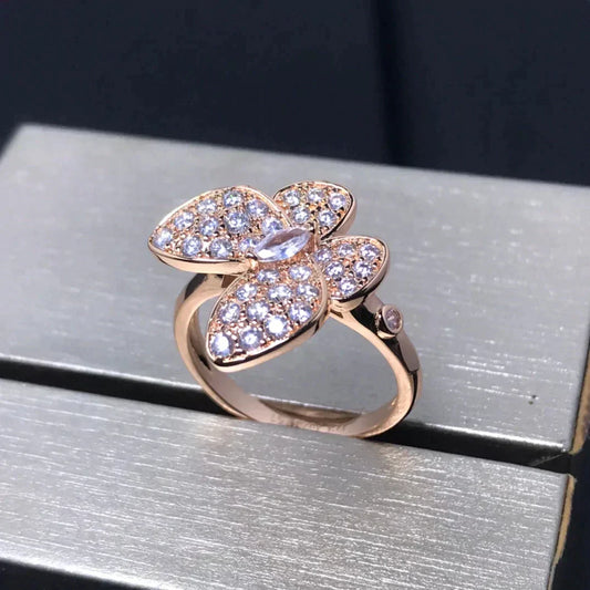 [Riva Jewelry ]BUTTERFLY PINK GOLD DIAMOND RING