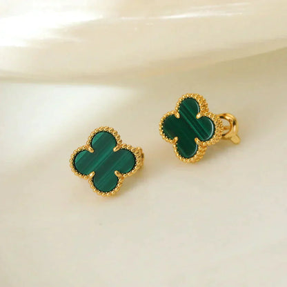 [Riva Jewelry ]CLOVER MEDIUM 1 MOTIFS MALACHITE  EARRINGS