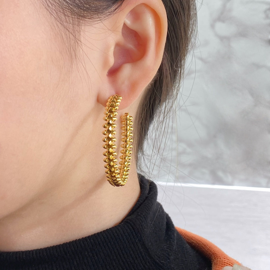[Riva Jewelry ]CLASH LARGE HOOP EARRINGS