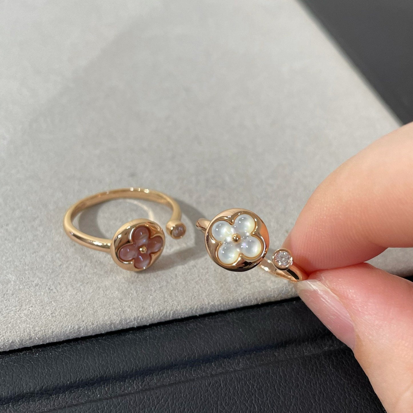 [Riva Schmuck]SONNE 1 DIAMANT PINK MOP RING