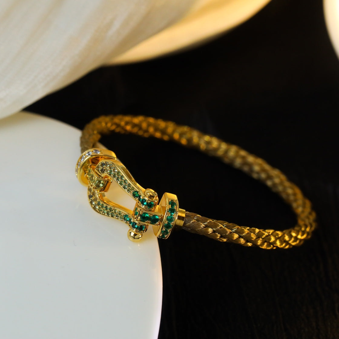 [Riva Jewelry ]FORCE 10 GOLD GREEN DIAMOND PAVED