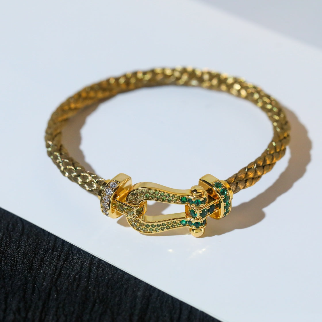 [Riva Jewelry ]FORCE 10 GOLD GREEN DIAMOND PAVED