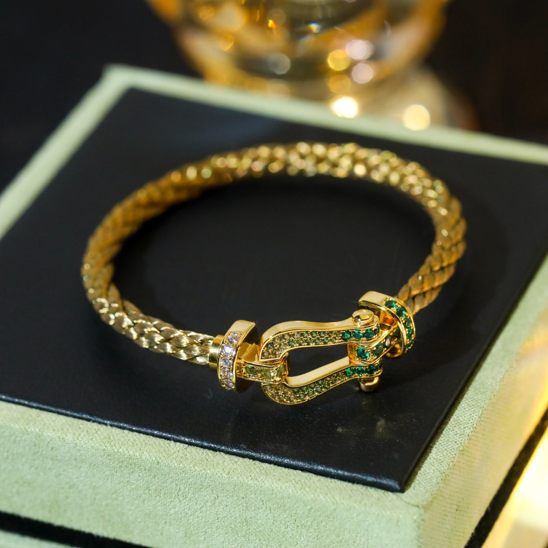 [Riva Jewelry ]FORCE 10 GOLD GREEN DIAMOND PAVED