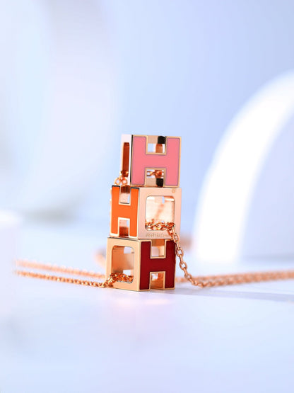 [Riva Jewelry]H CAGE ROSÉGOLD-HALSKETTE