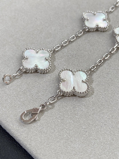 [Riva Jewelry ]CLOVER WHITE PEARL MOP 5 MOTIF BRACELET COLLECTION