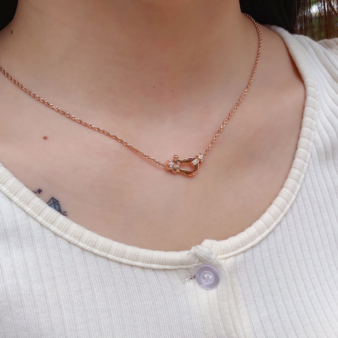 [Riva Jewelry ]FORCE 10 PINK GOLD DIAMOND NECKLACE
