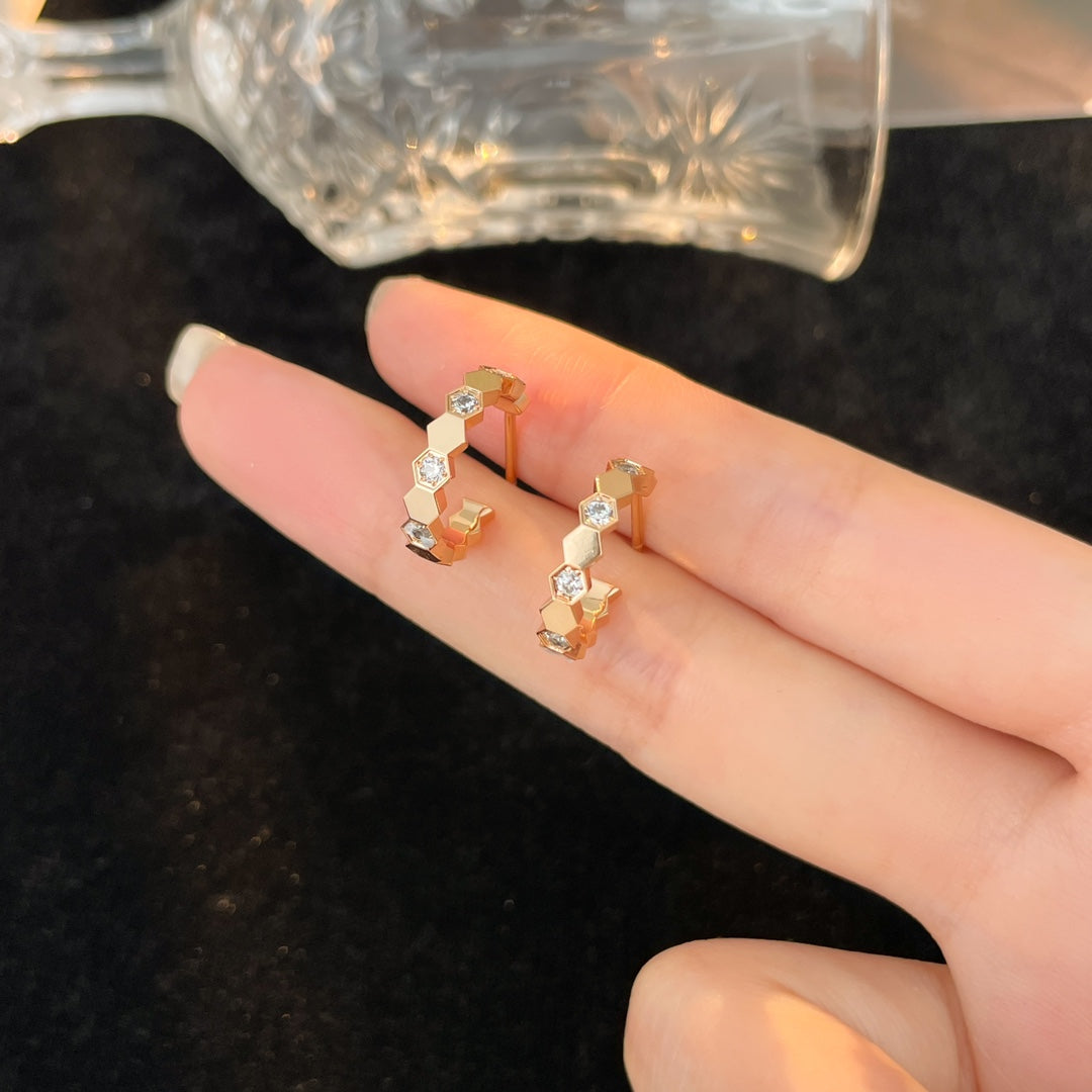 [Riva Jewelry]BIENENLIEBE DIAMANTEN-KREOLEN