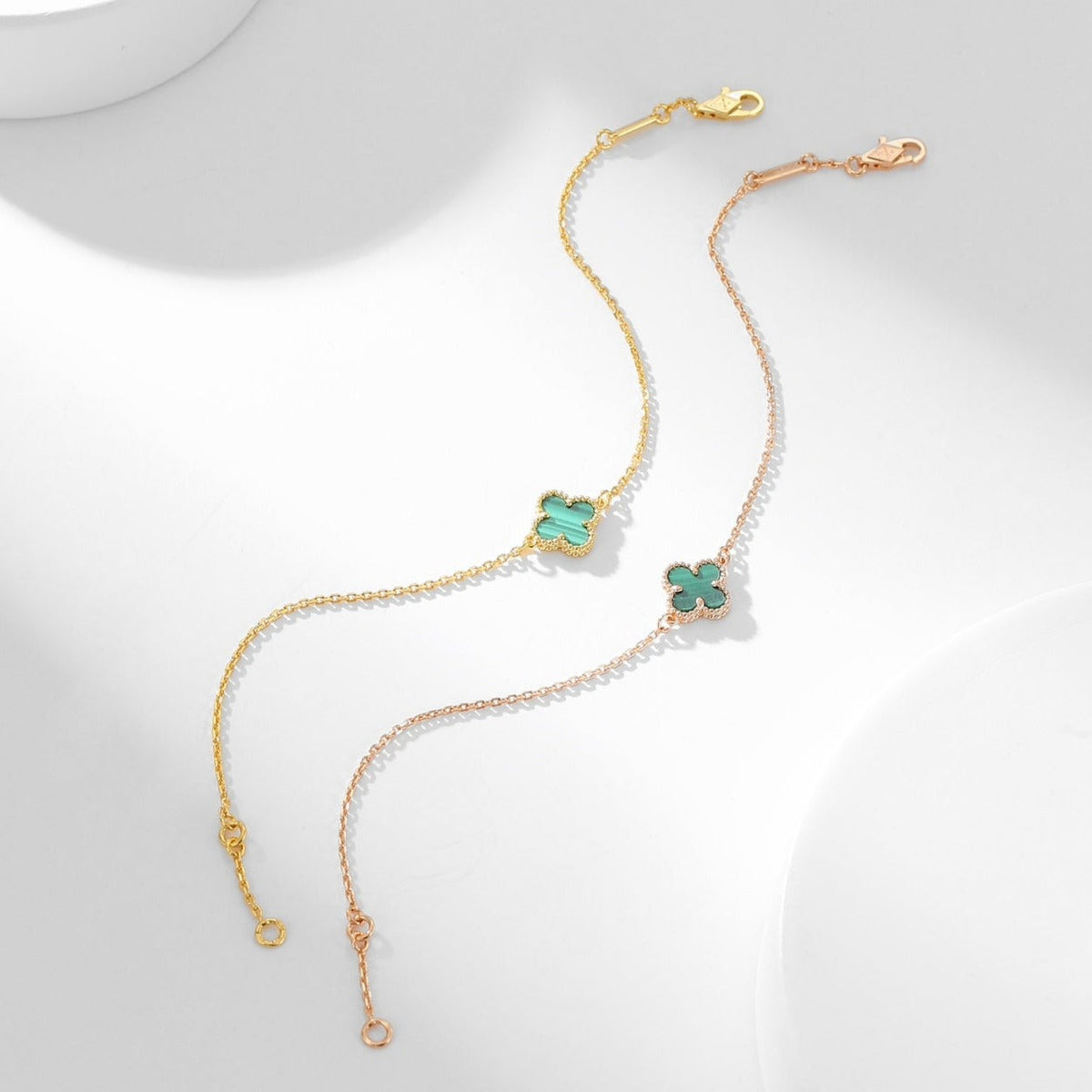 [Riva Jewelry ]CLOVER BRACELET MALACHITE 1 MOTIF