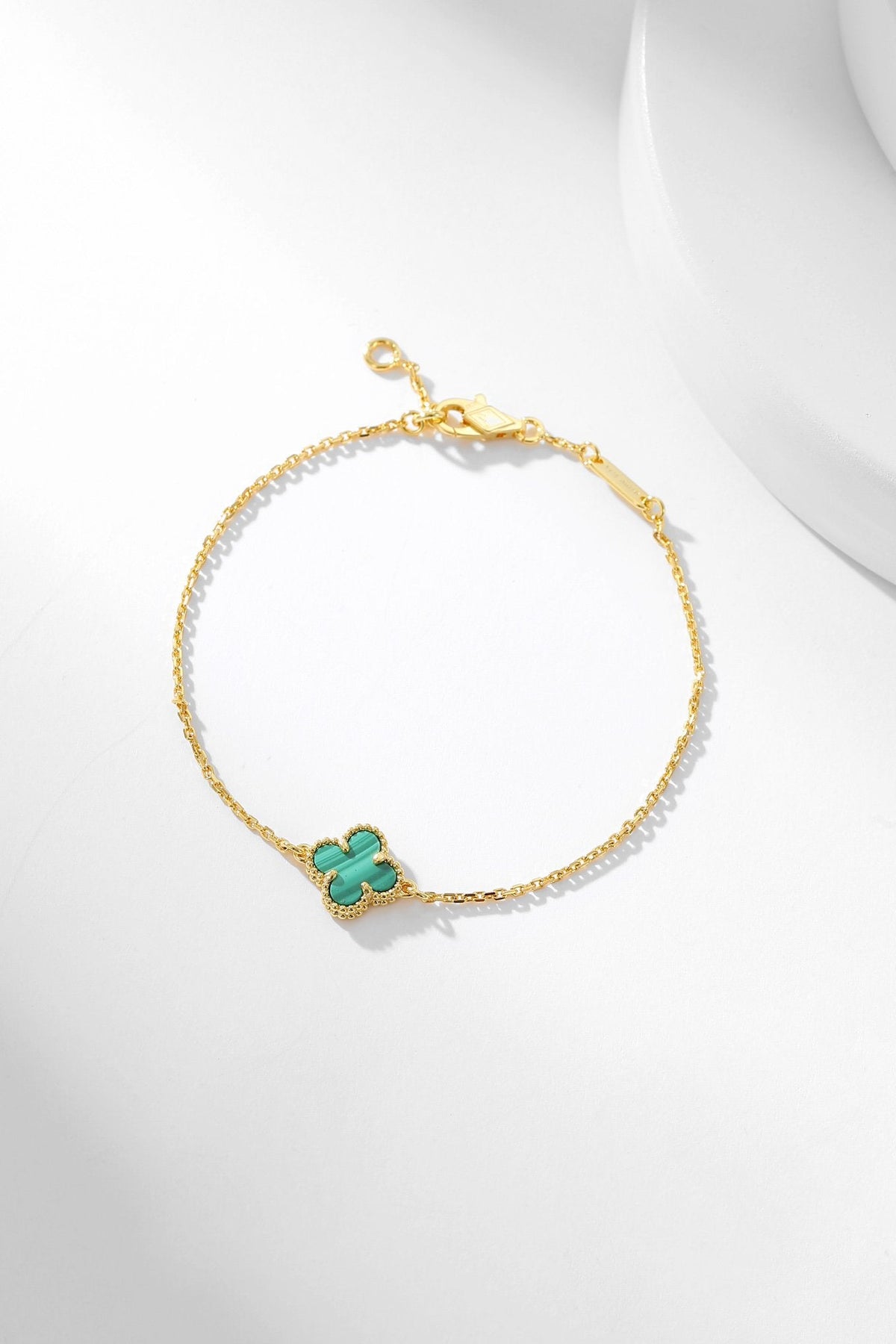 [Riva Jewelry ]CLOVER BRACELET MALACHITE 1 MOTIF