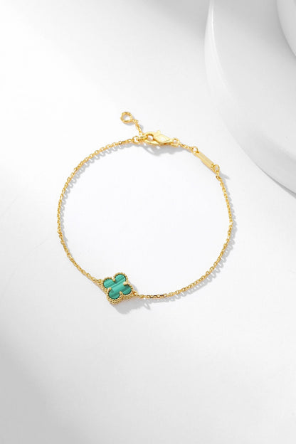 [Riva Jewelry ]CLOVER BRACELET MALACHITE 1 MOTIF