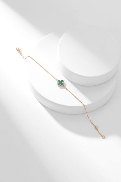 [Riva Jewelry ]CLOVER BRACELET MALACHITE 1 MOTIF