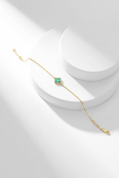 [Riva Jewelry ]CLOVER BRACELET MALACHITE 1 MOTIF