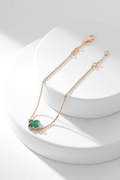 [Riva Jewelry ]CLOVER BRACELET MALACHITE 1 MOTIF