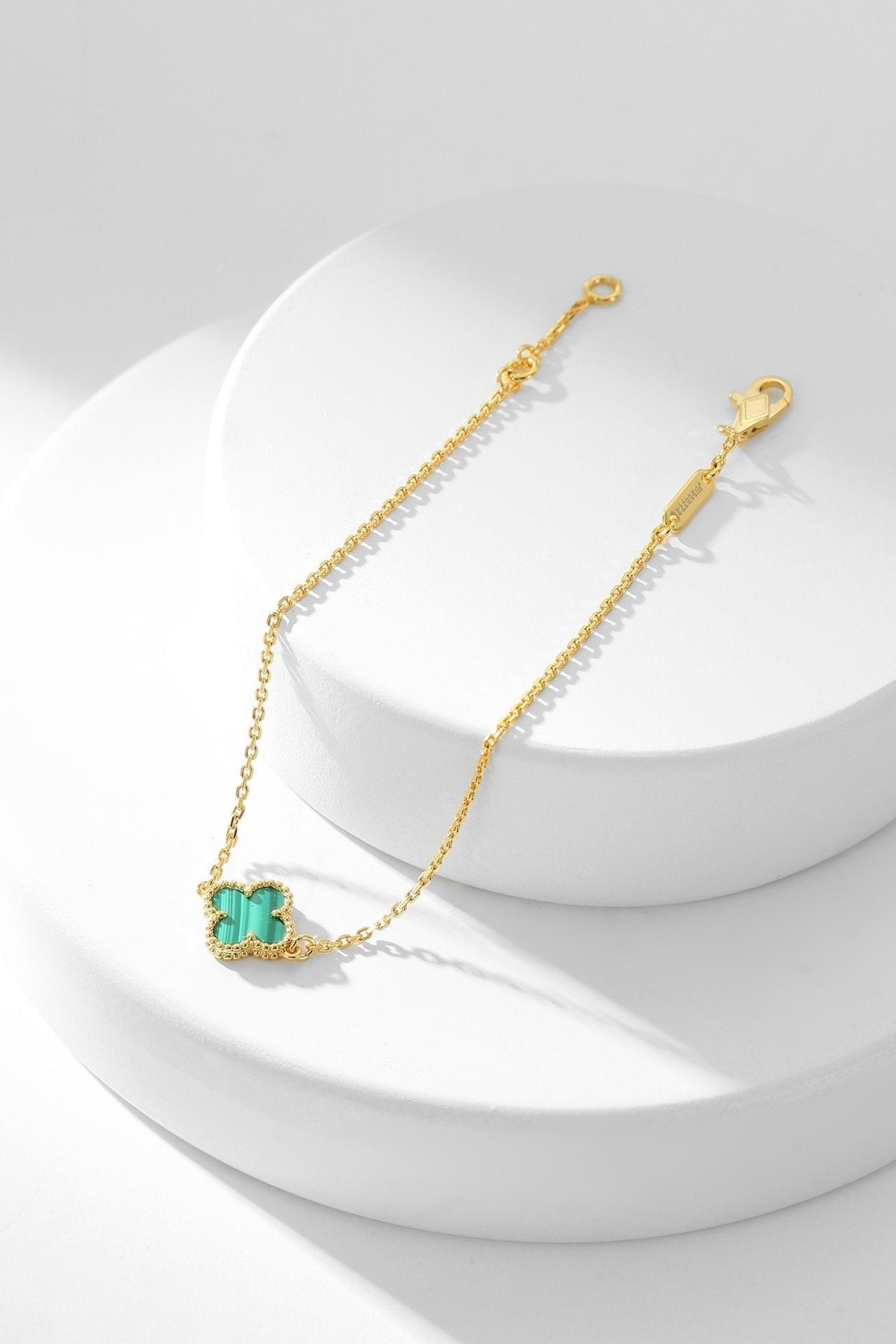[Riva Jewelry ]CLOVER BRACELET MALACHITE 1 MOTIF