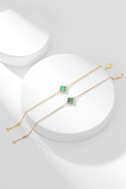 [Riva Jewelry ]CLOVER BRACELET MALACHITE 1 MOTIF