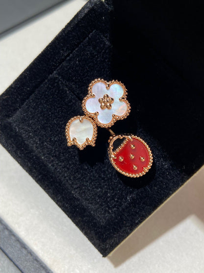 [Riva Jewelry ]LUCKY 3 MOTIF ROSE GOLD RING
