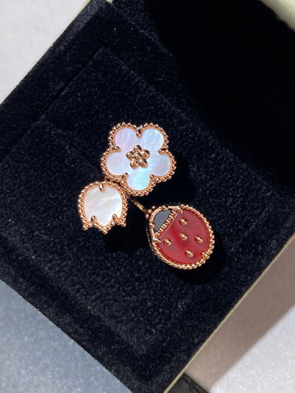 [Riva Jewelry ]LUCKY 3 MOTIF ROSE GOLD RING