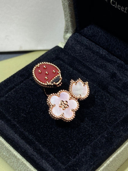 [Riva Jewelry ]LUCKY 3 MOTIF ROSE GOLD RING