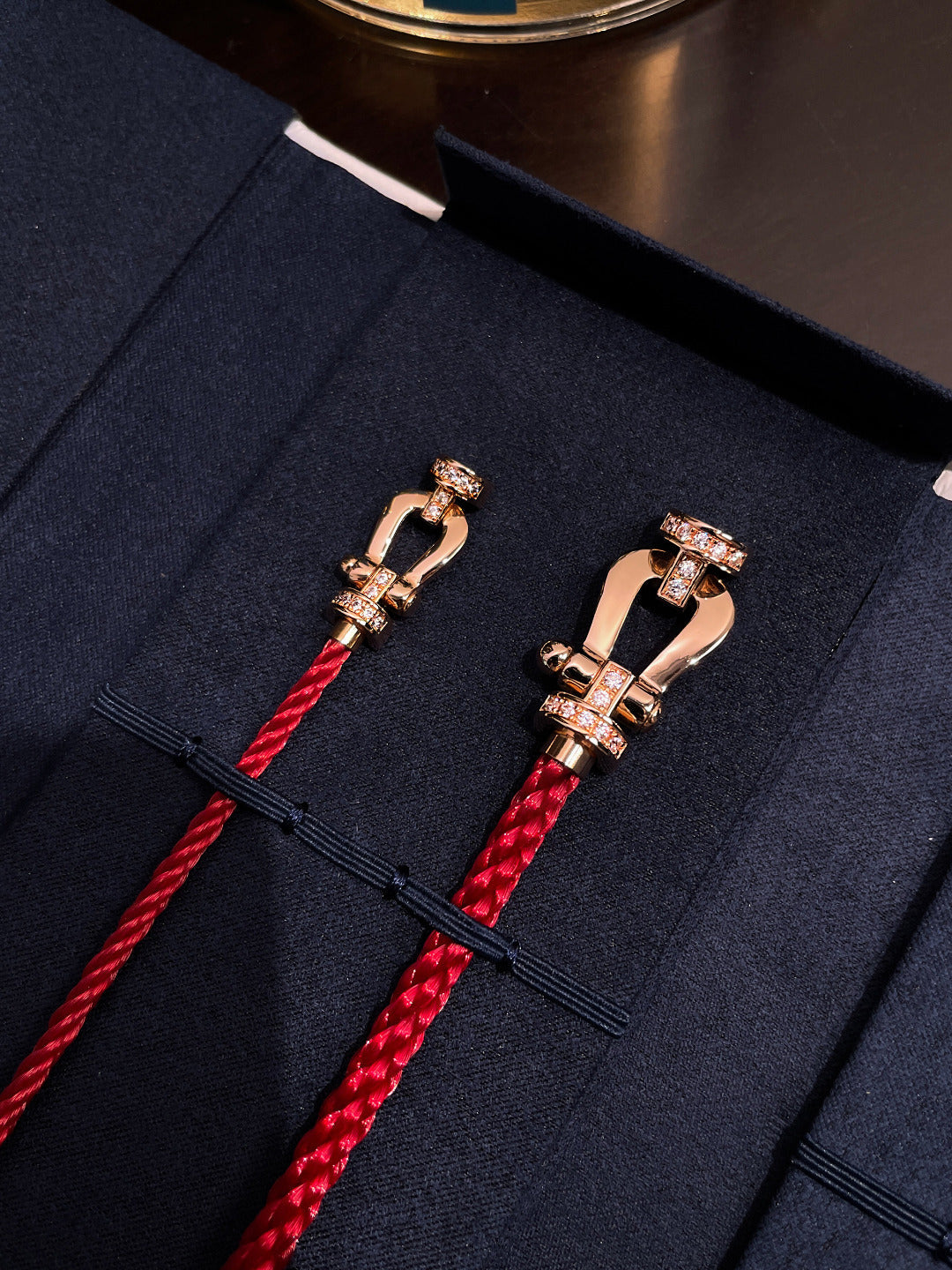 [Riva Jewelry ]FORCE 10 HALF DIAMOND PINK GOLD RED CORDERI LARGE AND MEDIUM MODEL