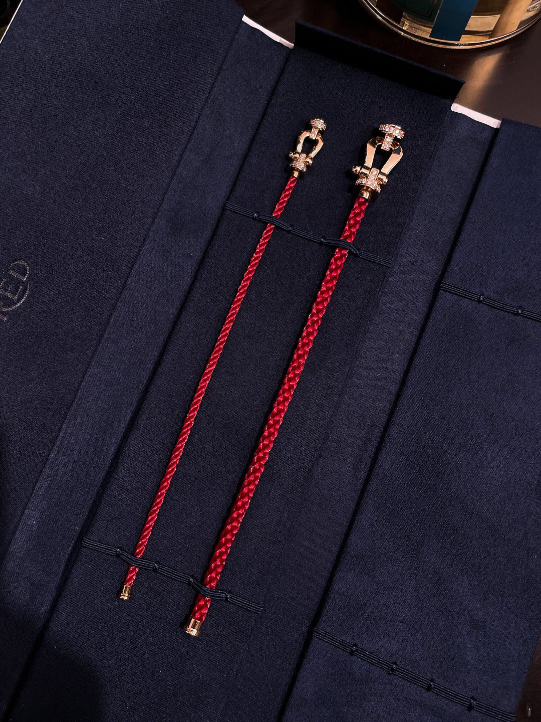 [Riva Jewelry ]FORCE 10 HALF DIAMOND PINK GOLD RED CORDERI LARGE AND MEDIUM MODEL