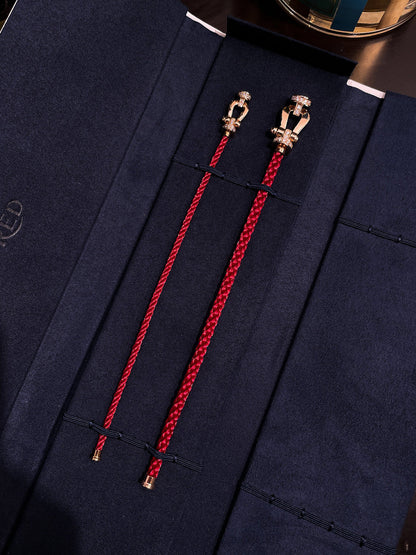 [Riva Jewelry ]FORCE 10 HALF DIAMOND PINK GOLD RED CORDERI LARGE AND MEDIUM MODEL