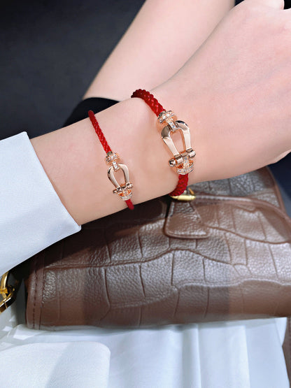 [Riva Jewelry ]FORCE 10 HALF DIAMOND PINK GOLD RED CORDERI LARGE AND MEDIUM MODEL