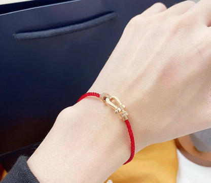 [Riva Jewelry ]FORCE 10 HALF DIAMOND PINK GOLD RED CORDERI LARGE AND MEDIUM MODEL