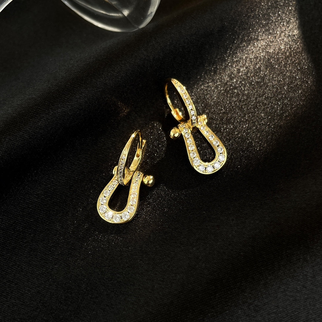 [Riva Jewelry ]FORCE 10 FULL DIAMOND DROP EARRINGS MEDIUM MODEL