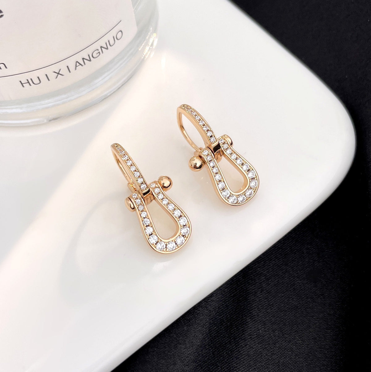 [Riva Jewelry ]FORCE 10 FULL DIAMOND DROP EARRINGS MEDIUM MODEL