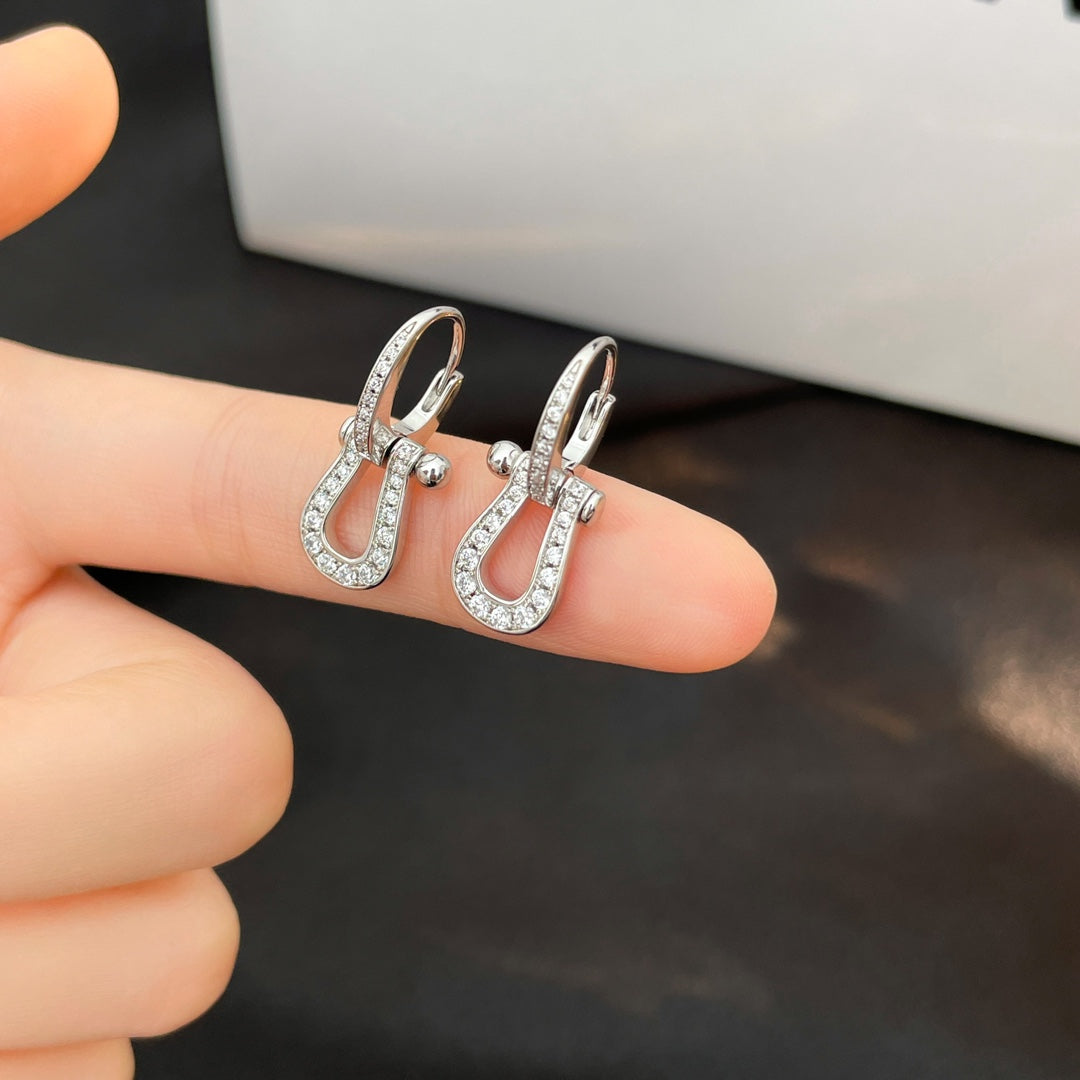 [Riva Jewelry ]FORCE 10 FULL DIAMOND DROP EARRINGS MEDIUM MODEL
