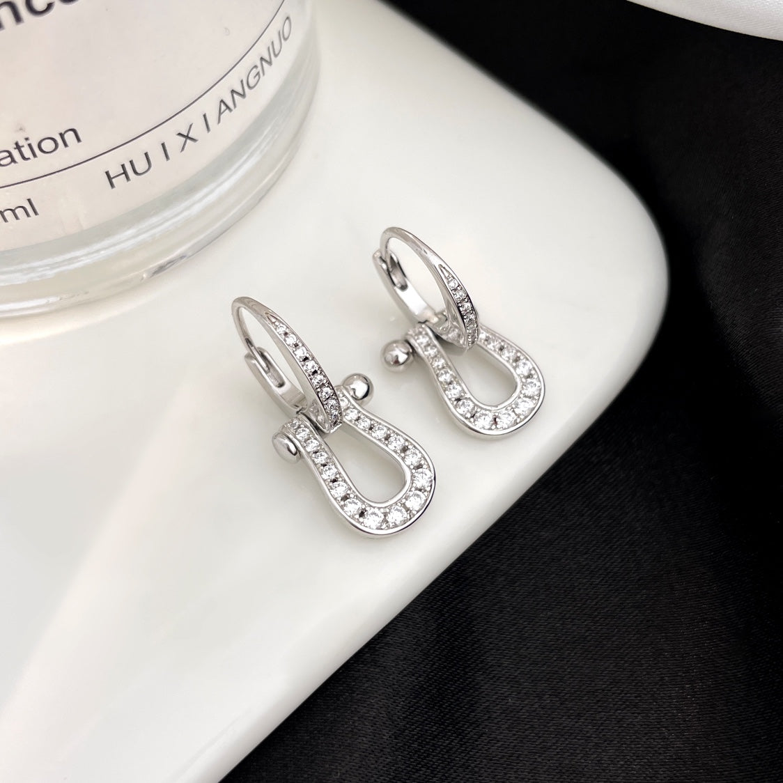 [Riva Jewelry ]FORCE 10 FULL DIAMOND DROP EARRINGS MEDIUM MODEL