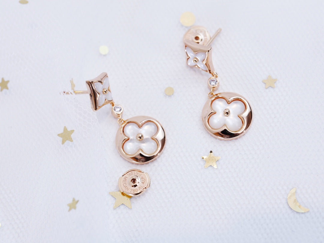 [Riva Jewelry]STERN- UND SONNEN-ROSEGOLD-MOP-OHRRINGE
