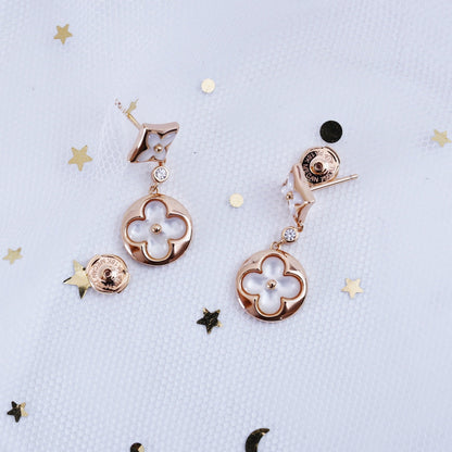 [Riva Jewelry]STERN- UND SONNEN-ROSEGOLD-MOP-OHRRINGE