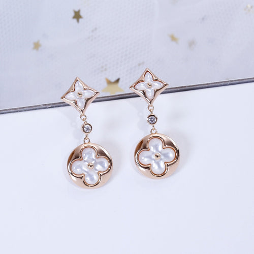 [Riva Jewelry]STERN- UND SONNEN-ROSEGOLD-MOP-OHRRINGE