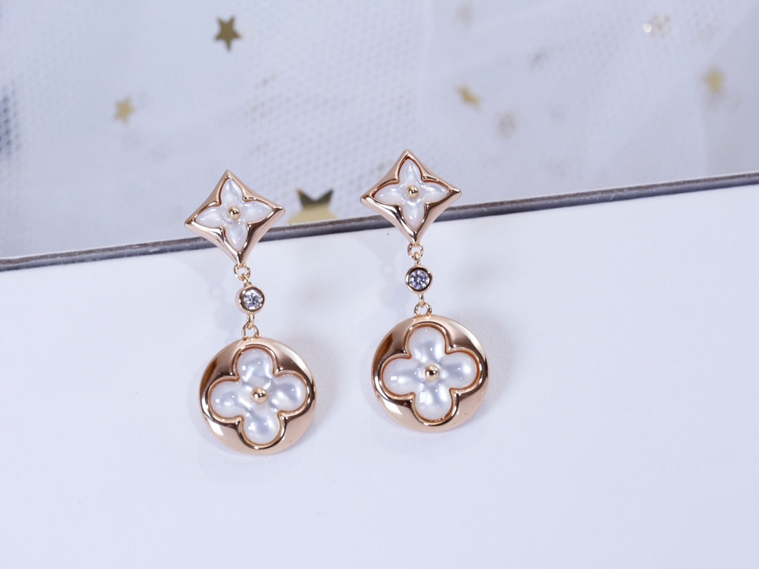 [Riva Jewelry]STERN- UND SONNEN-ROSEGOLD-MOP-OHRRINGE