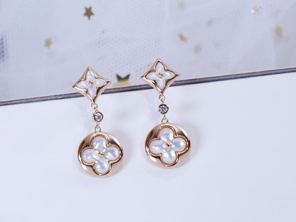 [Riva Jewelry]STERN- UND SONNEN-ROSEGOLD-MOP-OHRRINGE