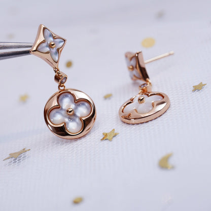 [Riva Jewelry]STERN- UND SONNEN-ROSEGOLD-MOP-OHRRINGE