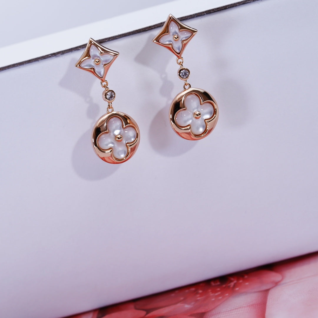 [Riva Jewelry]STERN- UND SONNEN-ROSEGOLD-MOP-OHRRINGE
