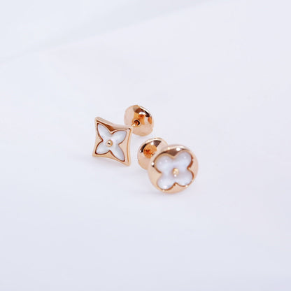 [Riva Jewelry]STAR AND SUN ROSE GOLD MOP STUD EARRINGS