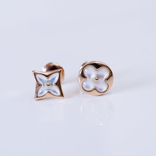 [Riva Jewelry]スターアンドサン ローズゴールドMOPスタッドイヤリング