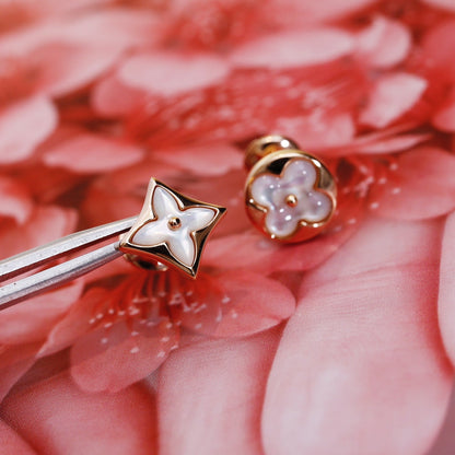 [Riva Jewelry ]STAR AND SUN PINK GOLD MOP STUD EARRINGS
