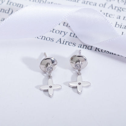 [Riva Jewelry ]VIDYLLE SILVER DIAMOND MINI DROP EARRINGS
