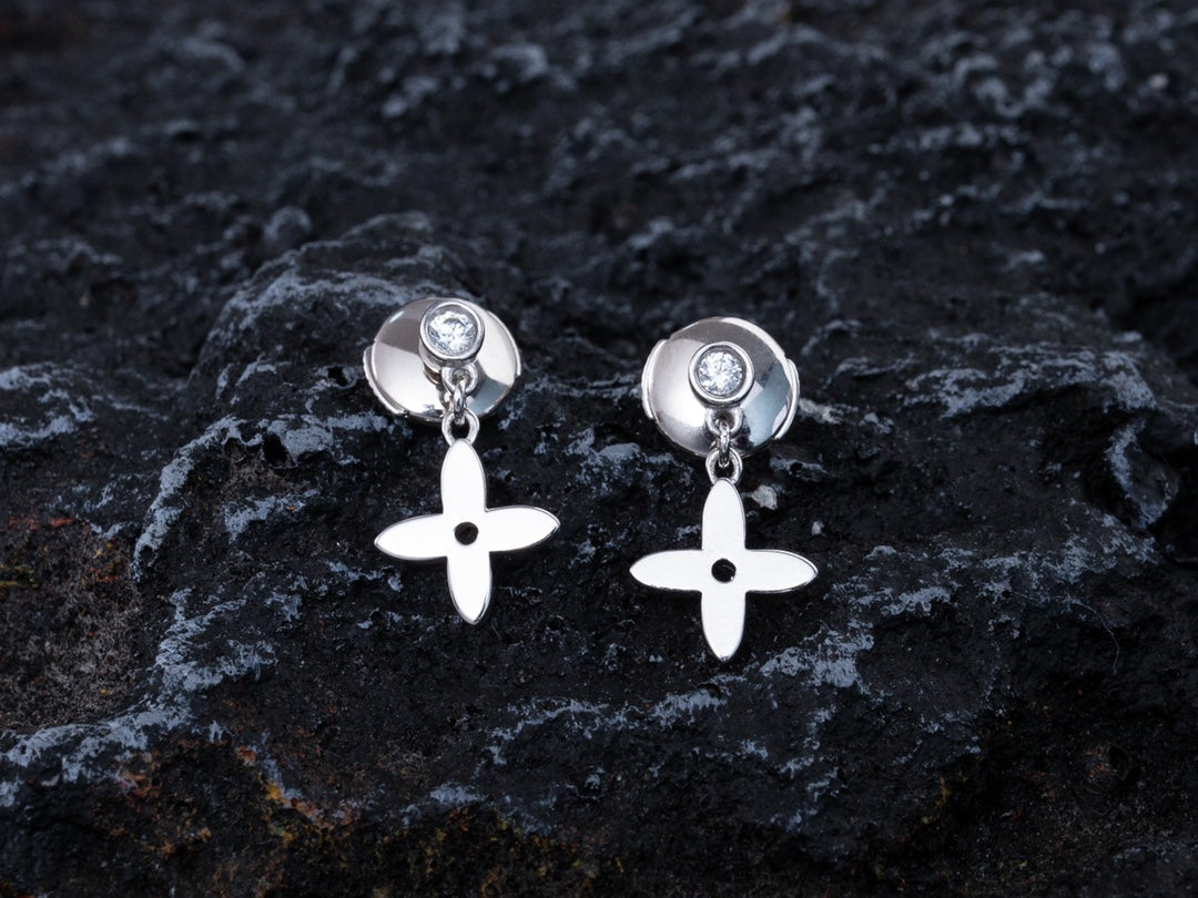 [Riva Jewelry ]VIDYLLE SILVER DIAMOND MINI DROP EARRINGS