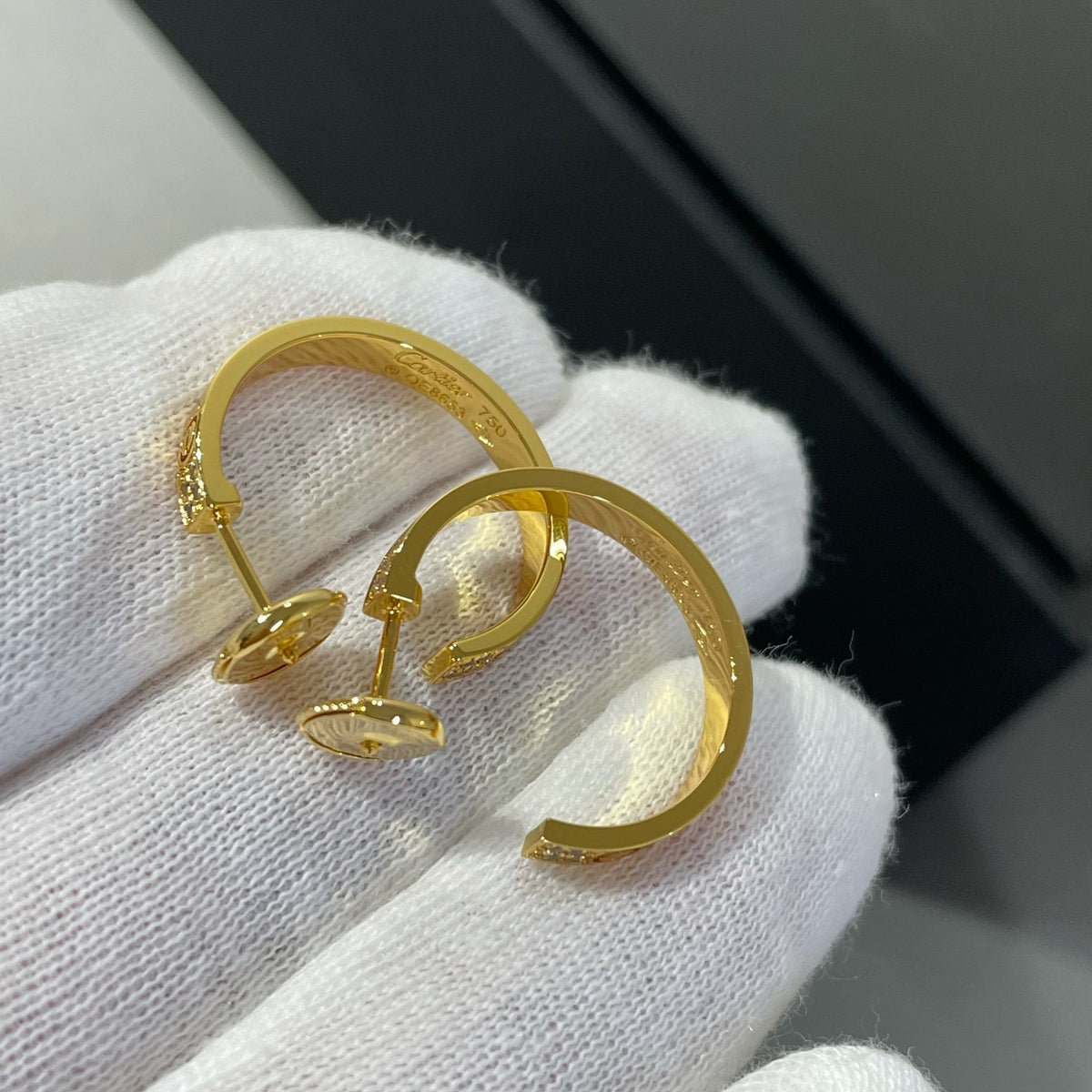 [Riva Jewelry ]LOVE DIAMOND GOLD HOOP EARRINGS