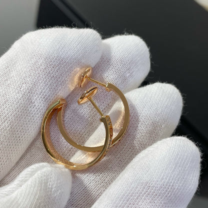 [Riva Jewelry ]LOVE DIAMOND PINK GOLD HOOP EARRINGS