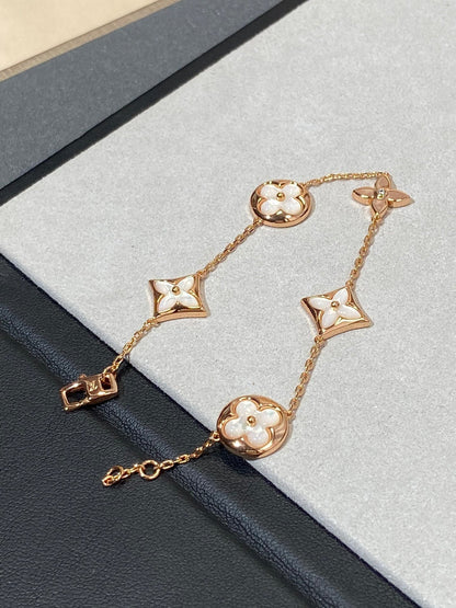 [Riva Jewelry]STERN- UND SONNENARMBAND MIT 5 MOTIVEN AUS MOP ROSÉGOLD