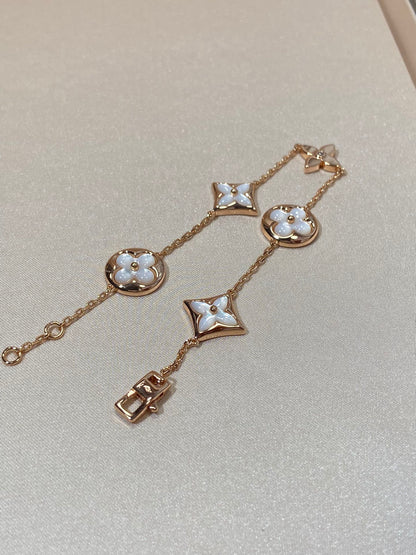 [Riva Jewelry]STERN- UND SONNENARMBAND MIT 5 MOTIVEN AUS MOP ROSÉGOLD